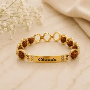 Personalized Rudraksha Rakhi, Customized Name Rakhi,Raksha Bandhan Personalized Gift,Bahumathi Gifts Rakhi