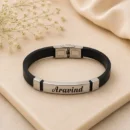 Customized Leather Name Bracelet, Personalized Leather Bracelet
