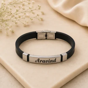 Customized Leather Name Bracelet, Personalized Leather Bracelet