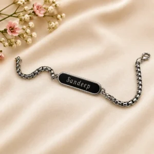 Customized Silver Chain Name Rakhi