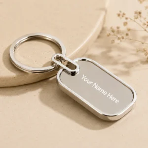 Personalized metal keychain with custom name
