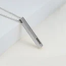 Personalized name bar necklace with custom engraved pendant
