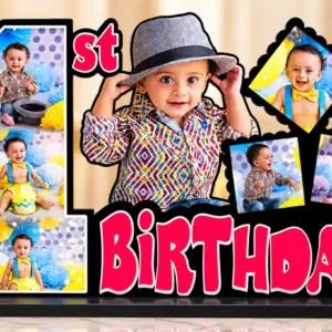 Personalized 1st birthday photo standee for baby
