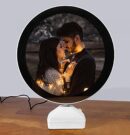 Personalized round LED Magic Mirror photo lamp
