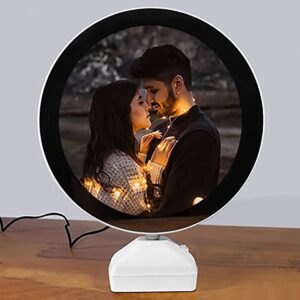 Personalized round LED Magic Mirror photo lamp