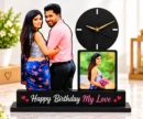 Customized couple photo clock with personalized picture and message