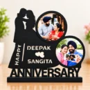 Personalized anniversary photo frame with couple names and photos