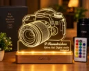 Personalized camera LED lamp with custom name for photographers