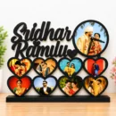 Personalized couple photo frame with custom names and multiple photos