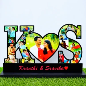 Personalized LOVE photo collage with custom couple photos