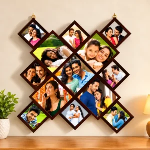 Personalized multi photo wall frame with family and couple pictures
