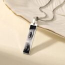 Personalized photo bar necklace with custom photo pendant