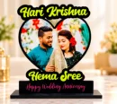 Personalized wedding anniversary acrylic photo frame with couple names