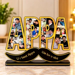 Personalized Appa photo collage with moustache design