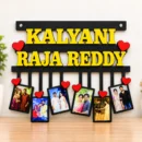 Personalized couple name photo frame with multiple photos