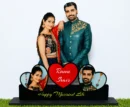 Personalized couple photo frame with heart-shaped photos