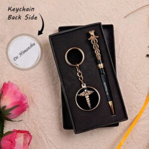 Personalized doctor pen and keychain gift set