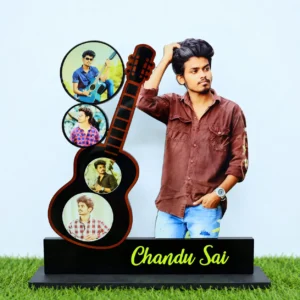 Personalized guitar photo frame with custom photos and name