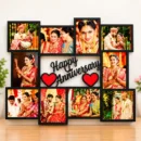 Personalized wedding anniversary photo collage frame with wedding memories