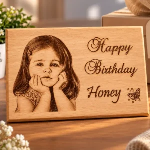 Personalized wooden photo frame WE01 4x6 inch