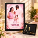 Personalized 16×24 inch photo frame with wallet pen and keychain gift combo
