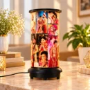 Personalized 360 degree LED photo lamp with multiple wedding photos