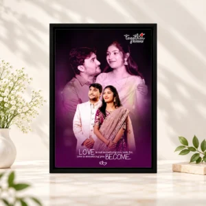 Personalized couple photo frame with romantic custom photo design