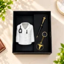 Personalized doctor gift set with doctor coat stand pen and keychain