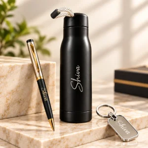 Personalized executive gift combo with pen wallet and keychain