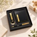 Personalized executive gift set with wallet pen and keychain
