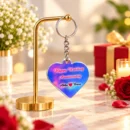 Personalized heart shape keychain with custom anniversary message
