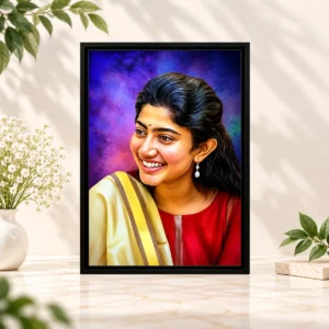 Personalized portrait photo frame with custom artistic photo