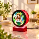 Personalized rotating LED photo lamp with custom couple photo