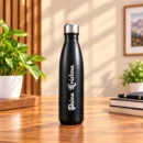 Personalized black insulated bottle with custom name design